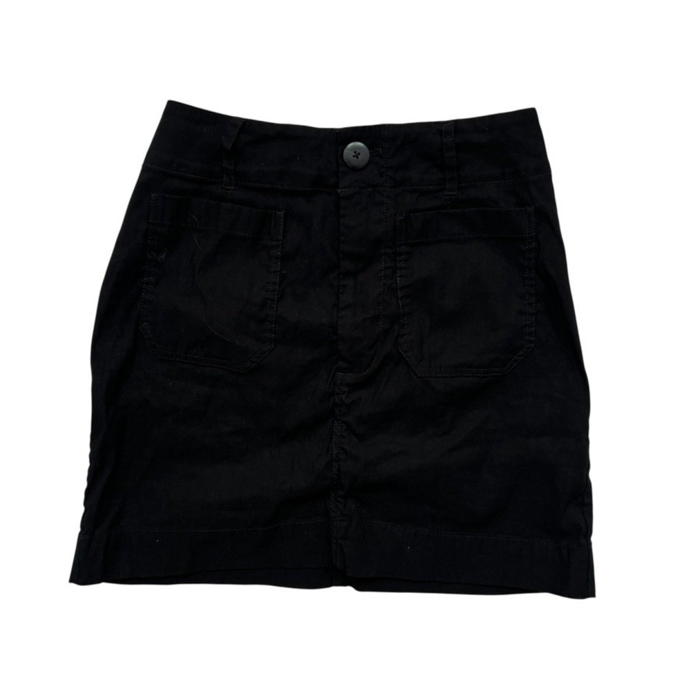 Maeve Black Linen Blend Mini Skirt